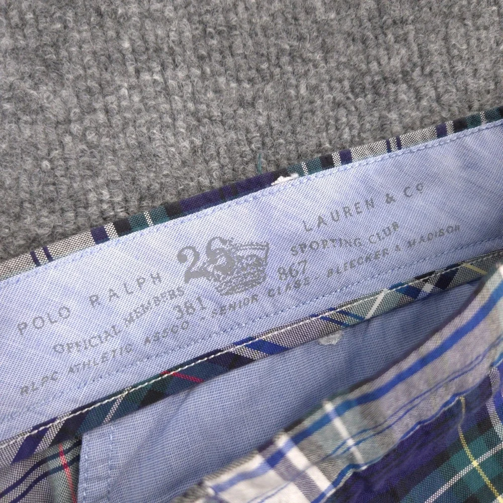 Polo Ralph Lauren Shorts Mens‎ 40 Tartan Plaid Chino Slim GI Fit Coin Pocket